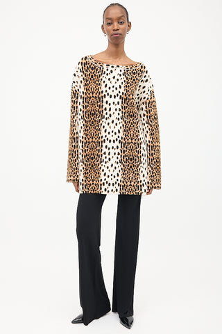 Alaïa Brown & Multi Wool Jacquard Sweater