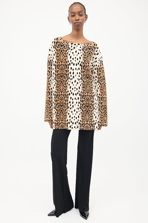 Alaïa Brown & Multi Wool Jacquard Sweater