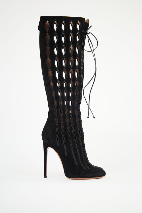 Alaïa Suede Laser Cut Boot