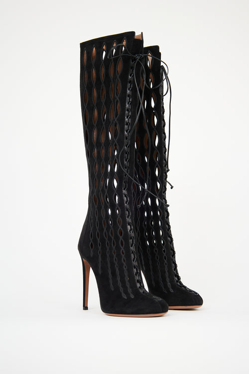 Alaïa Suede Laser Cut Boot