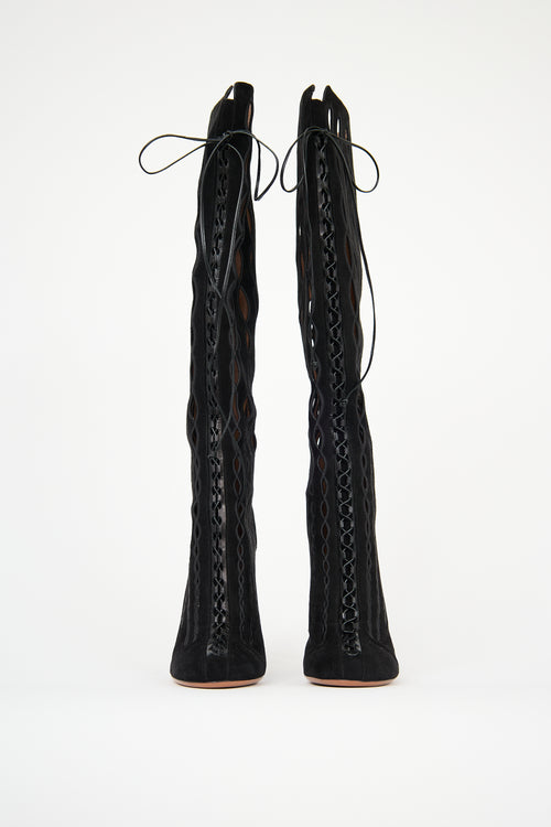 Alaïa Suede Laser Cut Boot