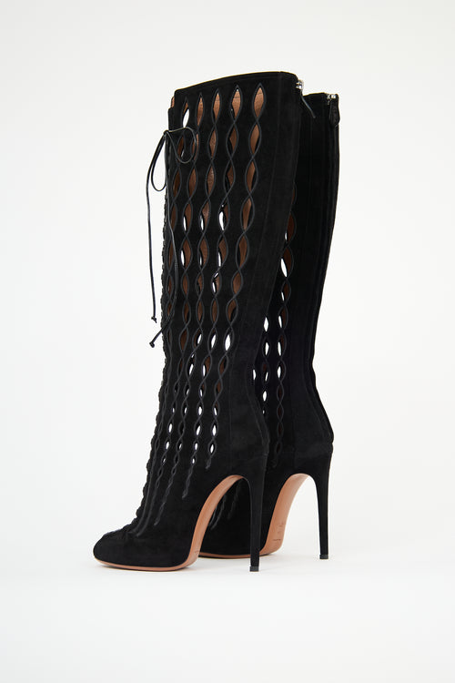 Alaïa Suede Laser Cut Boot