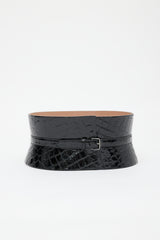 Alaïa Embossed Patent Cinch Belt