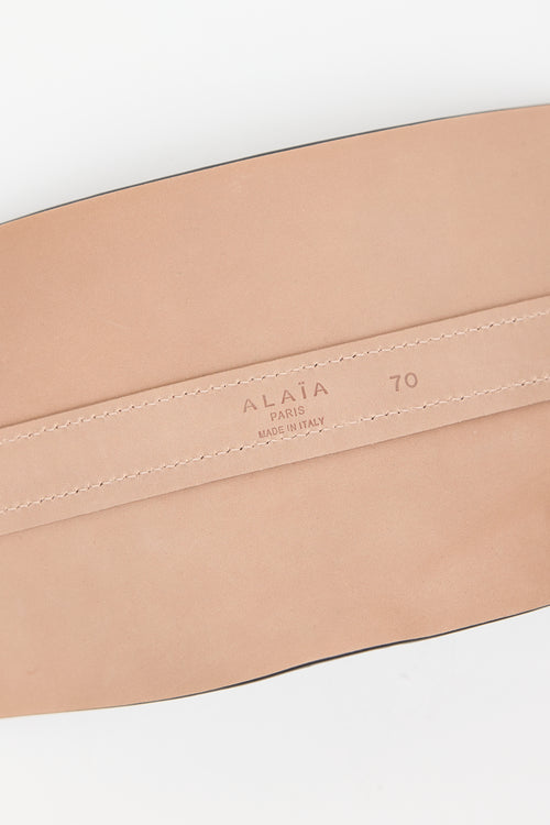Alaïa Embossed Patent Cinch Belt
