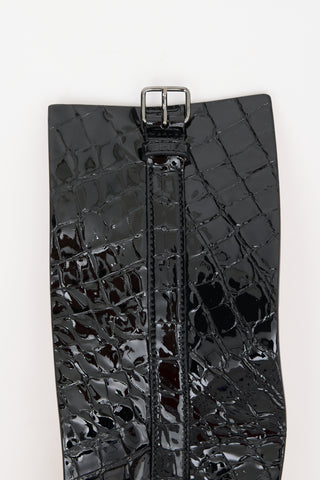 Alaïa Embossed Patent Cinch Belt