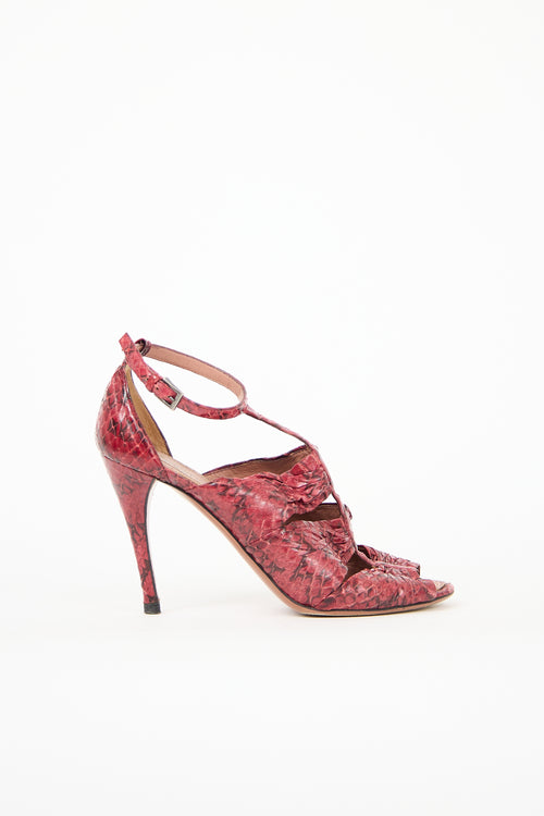 Alaïa Exotic Leather T-Strap Heel