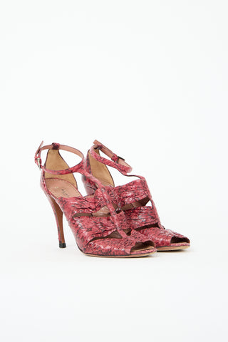 Alaïa Exotic Leather T-Strap Heel