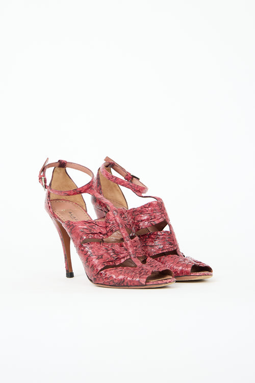 Alaïa Exotic Leather T-Strap Heel