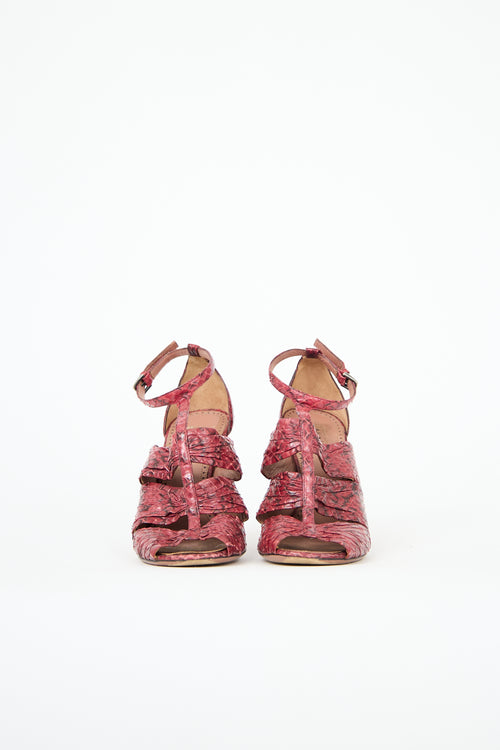 Alaïa Exotic Leather T-Strap Heel