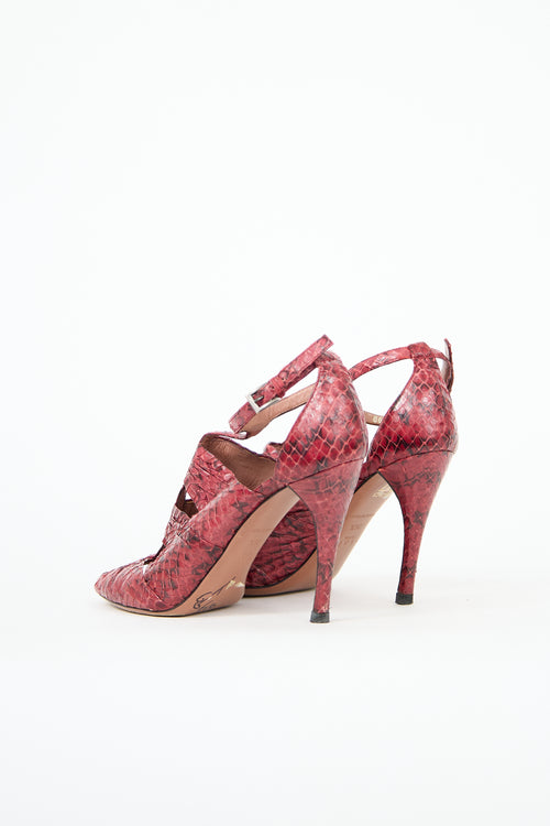 Alaïa Exotic Leather T-Strap Heel