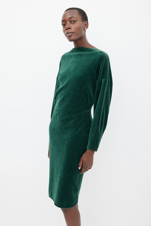 Alaïa Green Velour Midi Dress