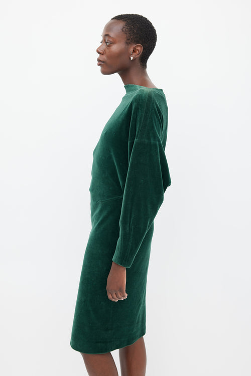 Alaïa Green Velour Midi Dress