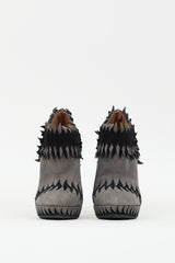 Alaïa Grey & Black Suede Flame Ankle Boot