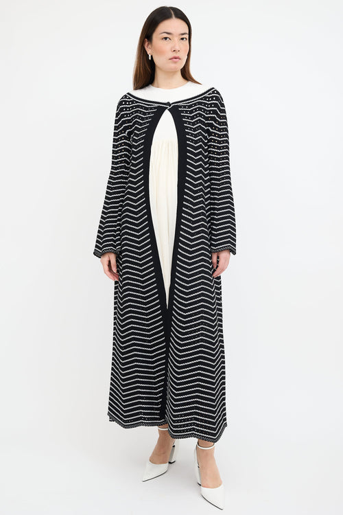 Alaïa Knit Eyelet Duster Cardigan