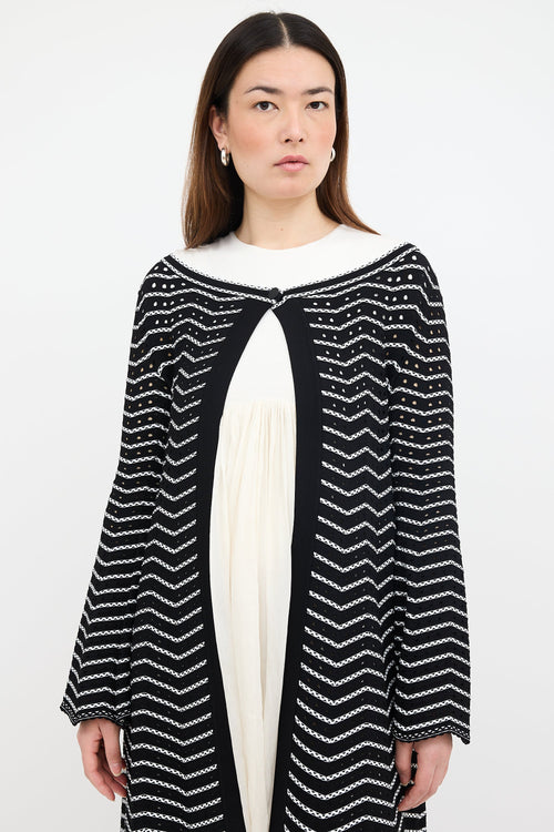 Alaïa Knit Eyelet Duster Cardigan