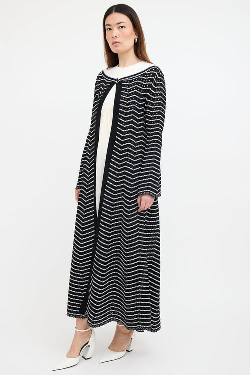 Alaïa Knit Eyelet Duster Cardigan