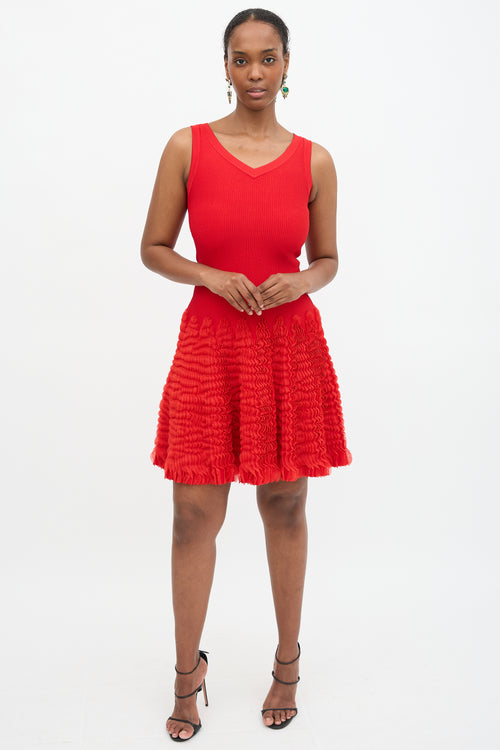 Alaïa Knit Ruffle Dress