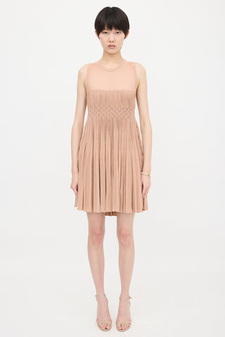 Alaïa Knit Smocked Mini Dress
