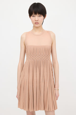Alaïa Knit Smocked Mini Dress