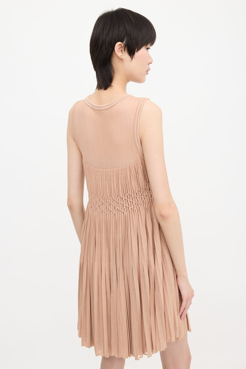 Alaïa Knit Smocked Mini Dress