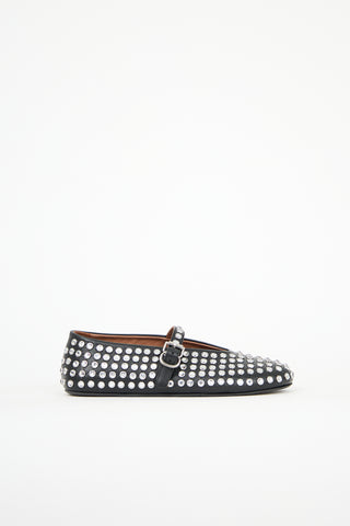 Alaïa Leather Embellished Ballet Flat
