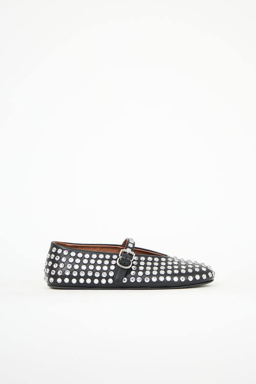 Alaïa Leather Embellished Ballet Flat