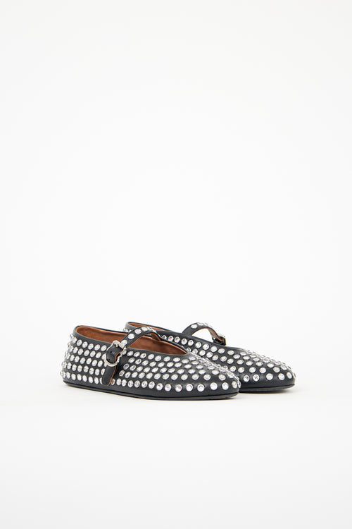 Alaïa Leather Embellished Ballet Flat