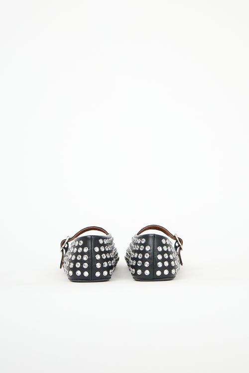 Alaïa Leather Embellished Ballet Flat
