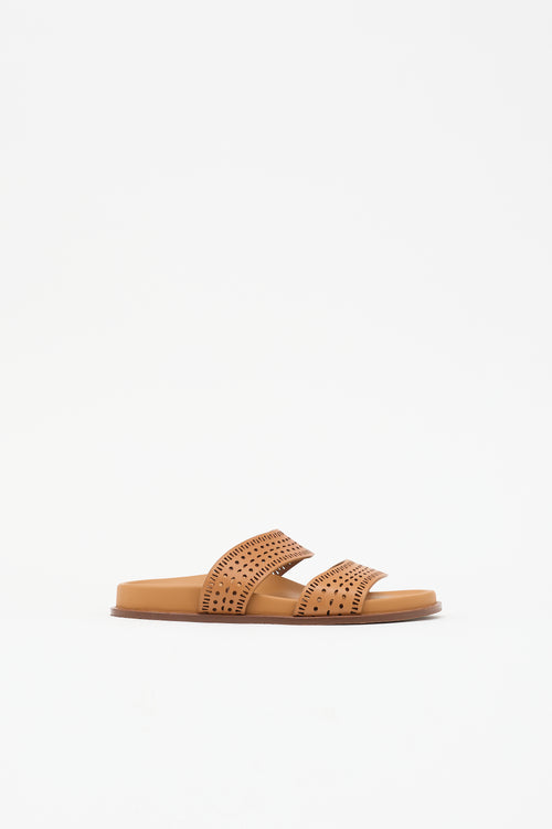 Alaïa Leather Laser Cut Slide