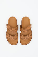 Alaïa Leather Laser Cut Slide