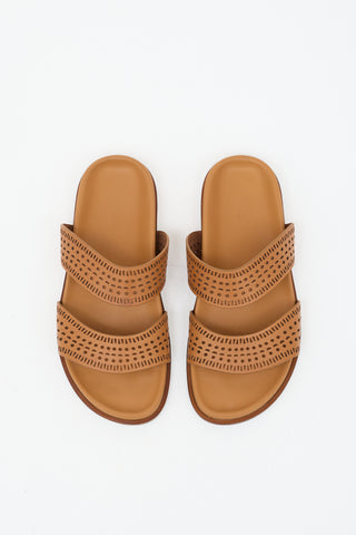 Alaïa Leather Laser Cut Slide