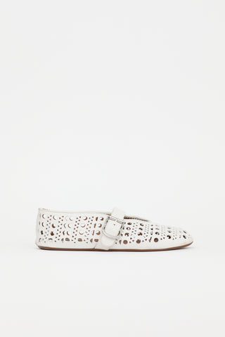 Alaïa Leather Perforated Flat