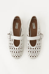 Alaïa Leather Perforated Flat