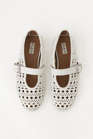 Alaïa Leather Perforated Flat