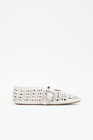 Alaïa Leather Vienne Flat