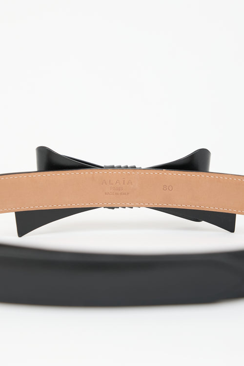 Alaïa Leather Bow Slim Belt