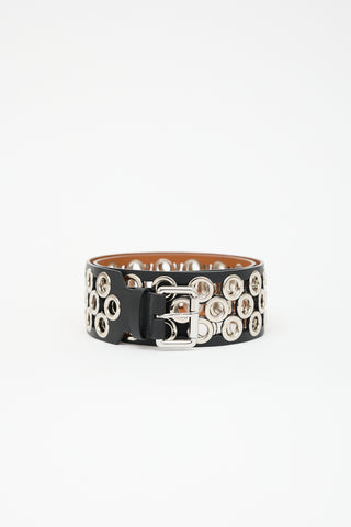 Alaïa Leather Grommet Laser Cut Belt