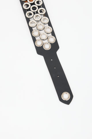 Alaïa Leather Grommet Laser Cut Belt