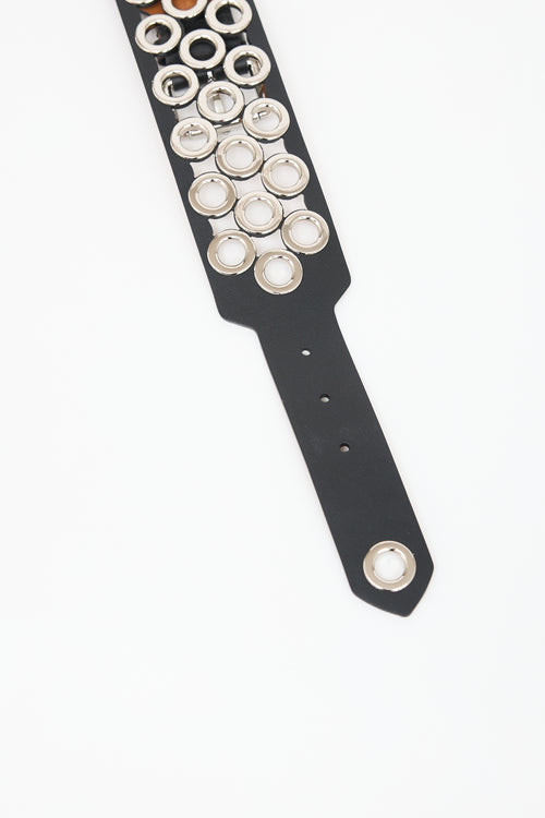 Alaïa Leather Grommet Laser Cut Belt