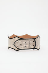 Alaïa Leather Serrated Belt