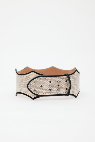 Alaïa Leather Serrated Belt