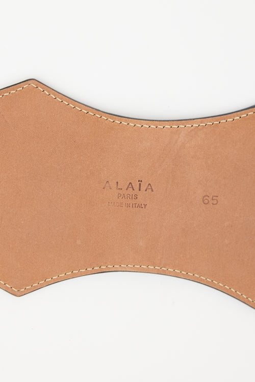 Alaïa Leather Serrated Belt