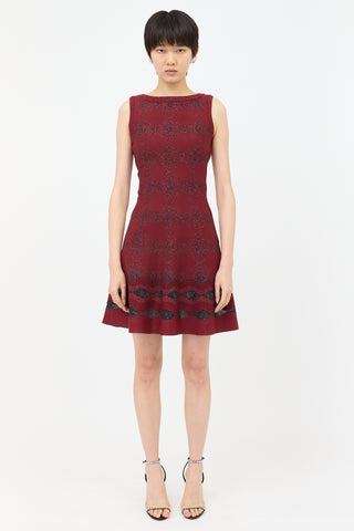 Alaïa Metallic Jacquard A-Line Dress