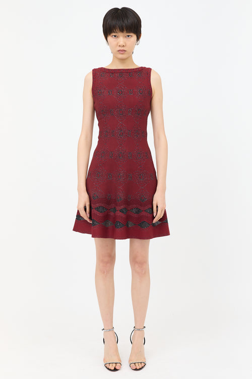 Alaïa Metallic Jacquard A-Line Dress