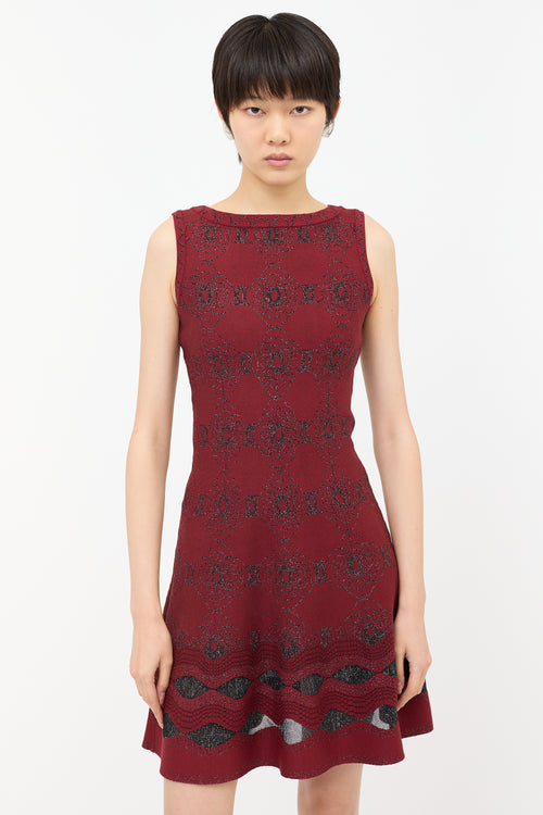Alaïa Metallic Jacquard A-Line Dress