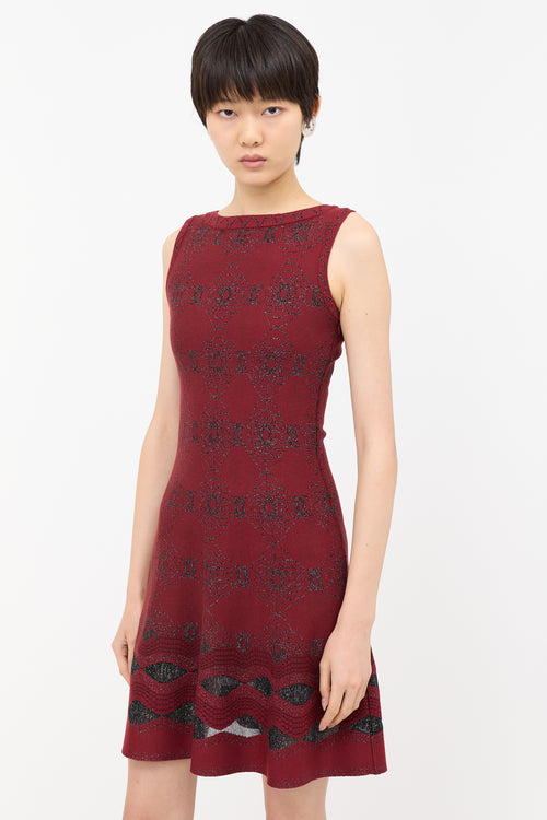 Alaïa Metallic Jacquard A-Line Dress