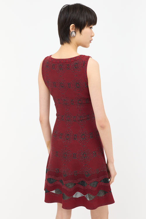 Alaïa Metallic Jacquard A-Line Dress