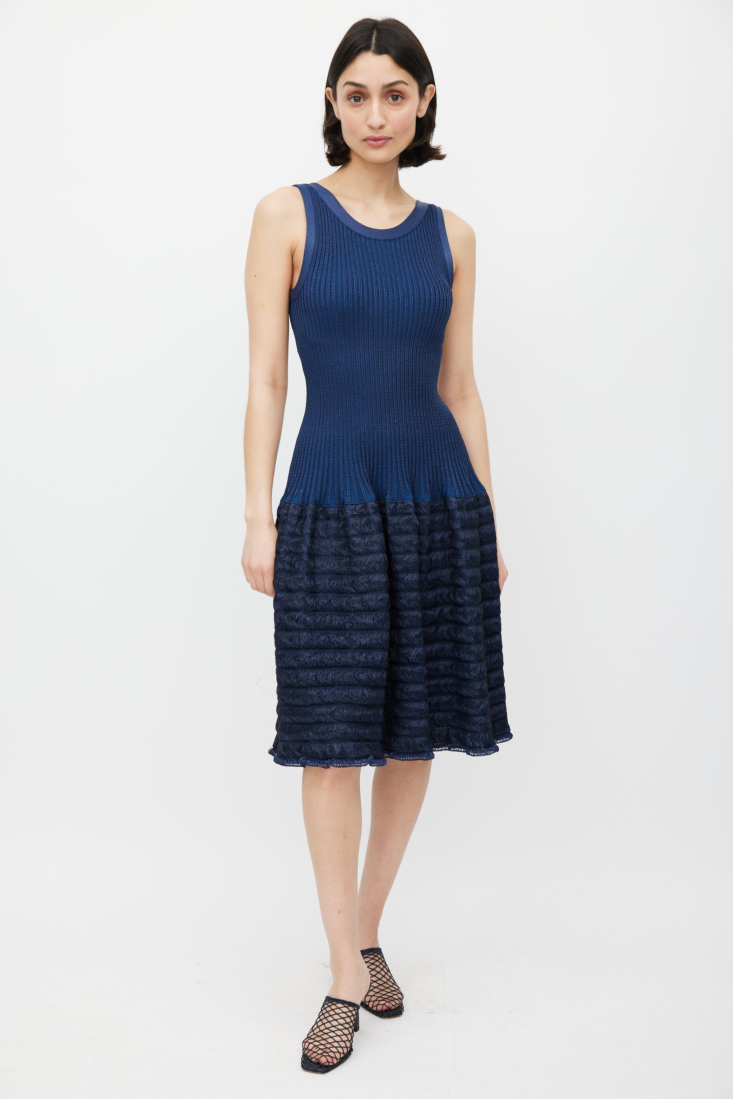 Alaa // Straw Ribbed Drop Waist Dress VSP Consignment Alaa // Straw Ribbed Drop Waist Dress VSP Consignment