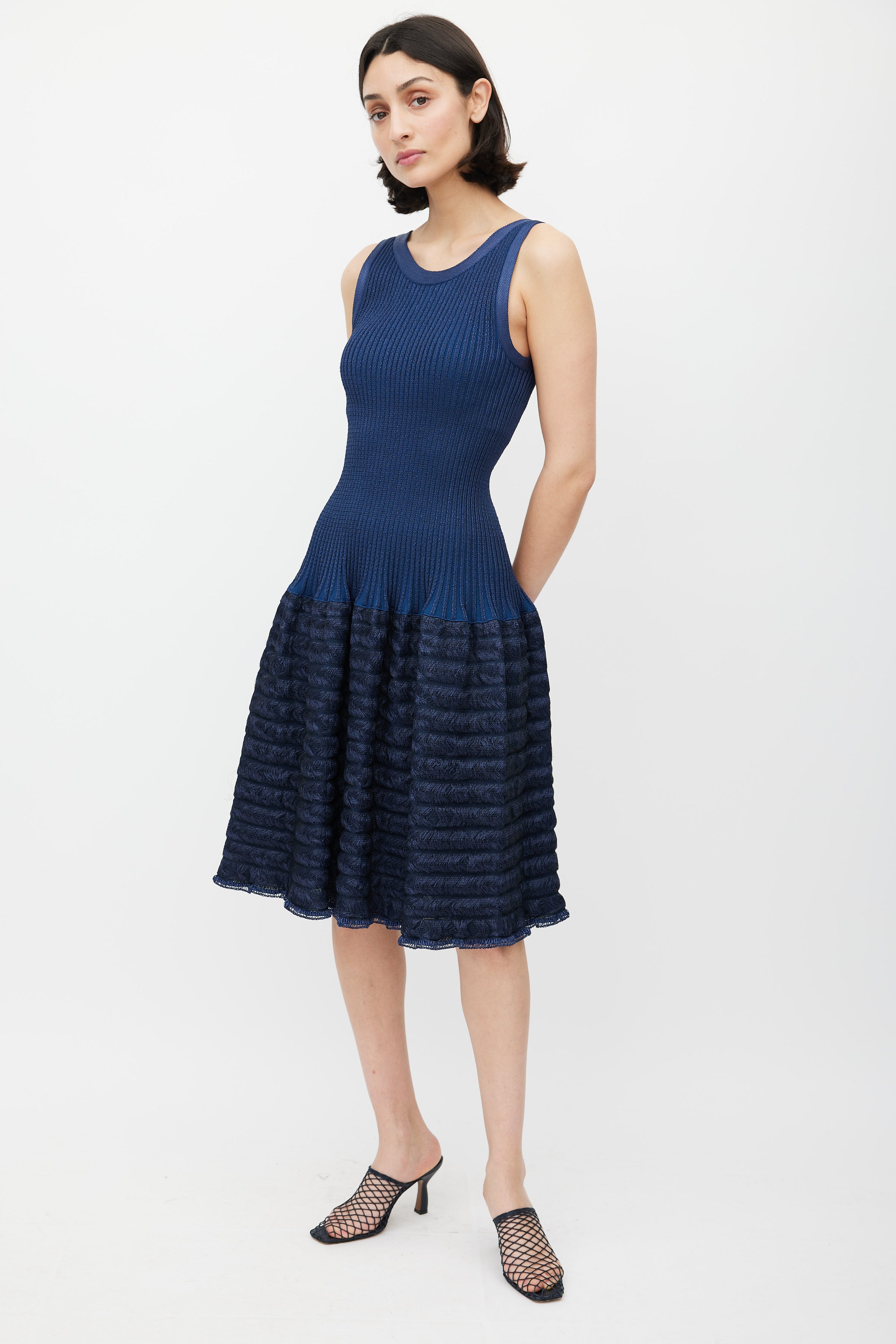 Alaa // Straw Ribbed Drop Waist Dress VSP Consignment Alaa // Straw Ribbed Drop Waist Dress VSP Consignment