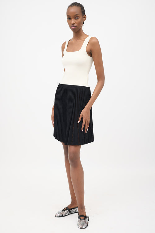 Alaïa Open Knit Pleated Skirt